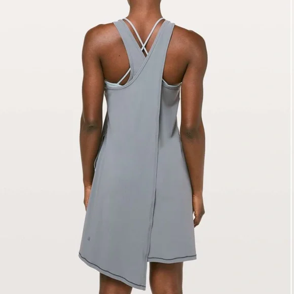 blue neon dress Square Neck Dress